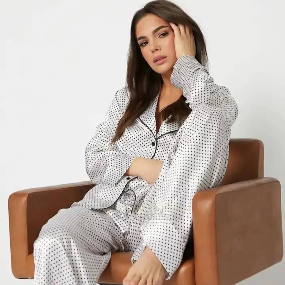 Polka Dots Viscose Pajama Set - Hilton Enterprises
